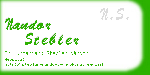 nandor stebler business card